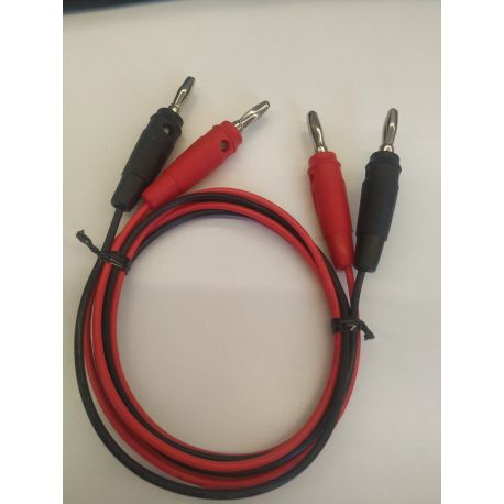 Cables connexió elèctrica 1000 mm banana-banana. Joc vermell-negre