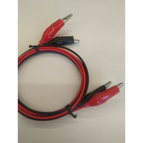 Cables conexión eléctrica 1000 mm pinzas-pinzas. Juego rojo-negro