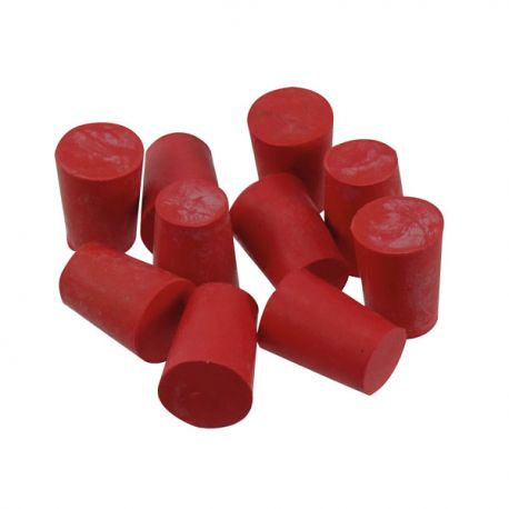 Tapón goma roja macizo STOR-014. Medidas 14x11x18 mm