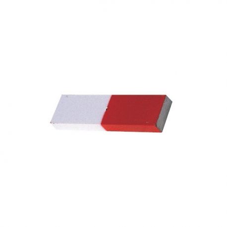 Imán alnico rectangular blanco y rojo. Medidas 70x19x7 mm