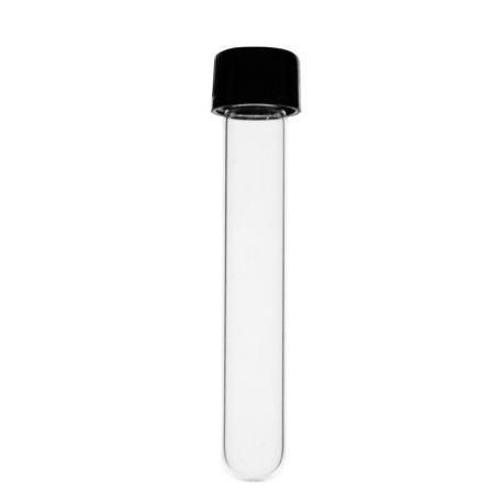 Tubo ensayo vidrio borosilicato tapón rosca plástico PP. Tamaño 16x150 mm (15 ml)
