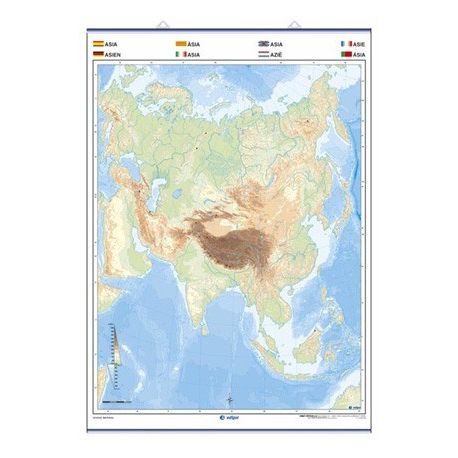 Mapa mural mudo rotulable 1000x1300 mm. Asia