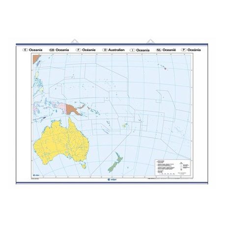 Mapa mural mut retolable 1000x1400 mm. Oceania        