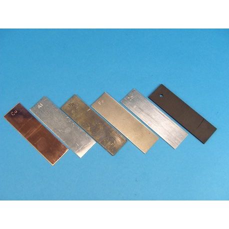 Electrodo aluminio (Al). Lámina rectangular 25x85 mm