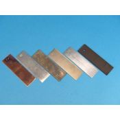 Electrodo cobre (Cu). Lámina rectangular 25x85 mm
