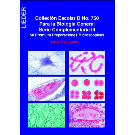 Preparaciones microscópicas L-750. Biología general D. Caja 50 piezas