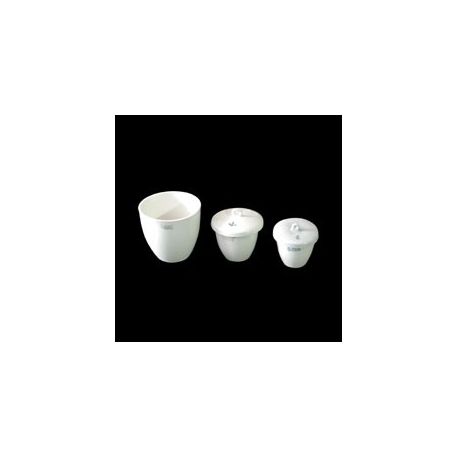 Crisol porcelana forma media con tapa. Medidas 36x40 mm (25 ml)