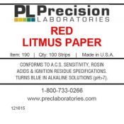 Tiras indicadoras papel tornasol rojo (pH básico). Caja 200 unidades