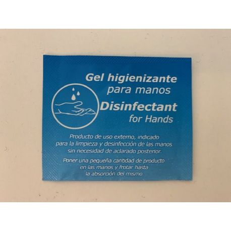 Sobres gel hidroalcohólico higienizante para manos. Caja 700 unidades