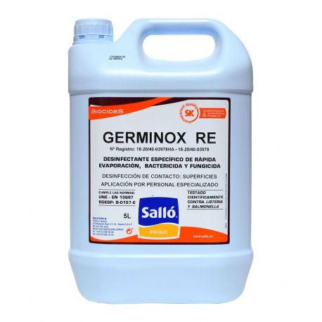 Desinfectante superfícies específico Germinox RE. Caja 4x5000 ml