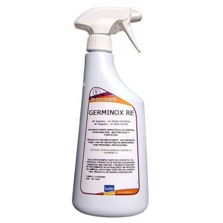 Desinfectant superfícies específic Germinox RE. Capsa 12x750 ml